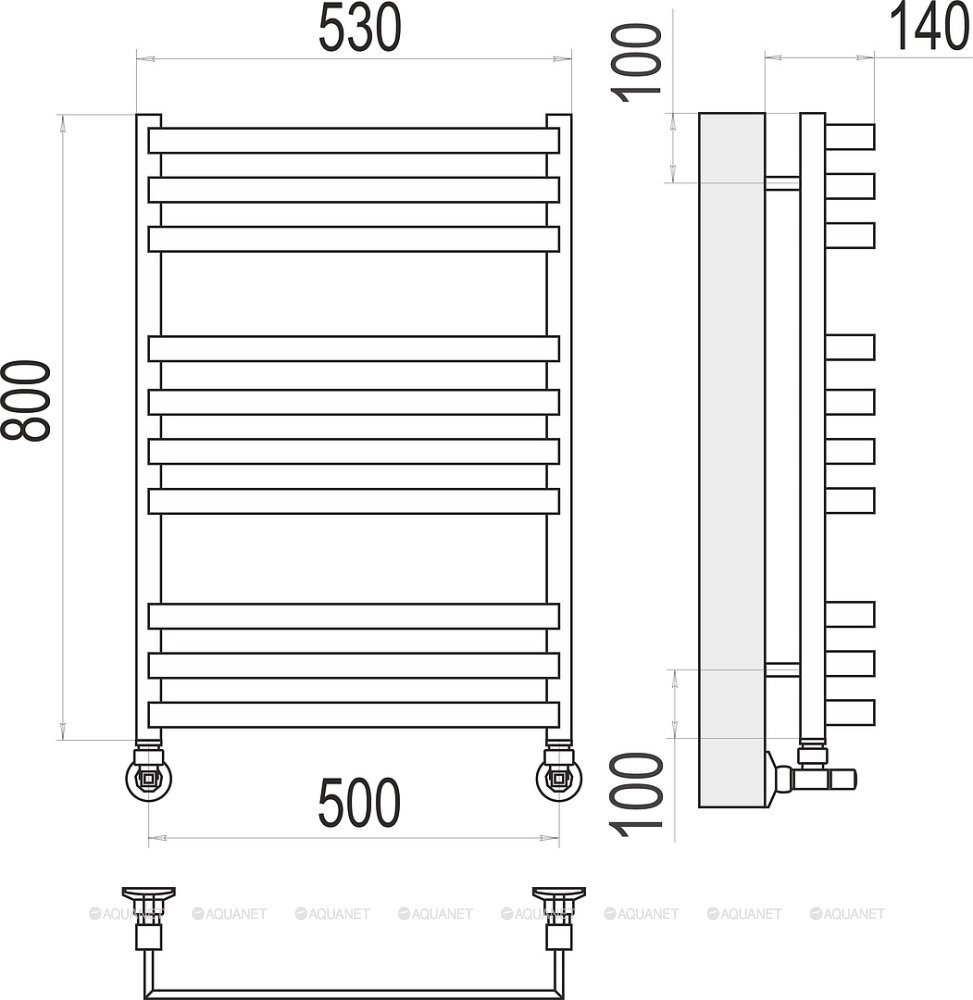 Полотенцесушитель Terminus Рид П10 500х800