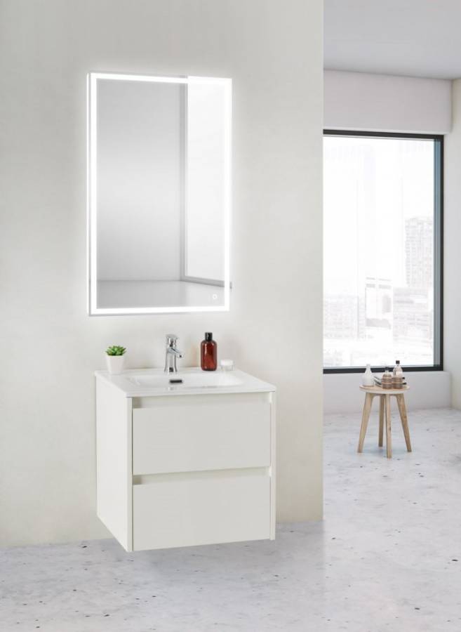 Тумба с раковиной подвесная BelBagno KRAFT 39-50 Rovere Tabacco, раковина белая