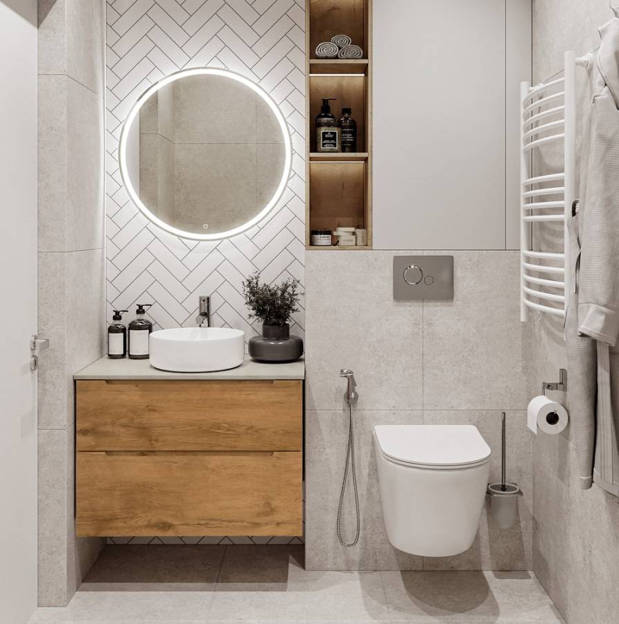 Тумба с раковиной подвесная BelBagno ETNA-H60 80 Rovere Moro, раковина белая