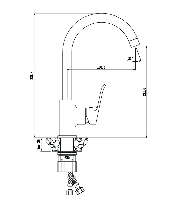 Смеситель д/кухни PLAZA, арт.16430PL