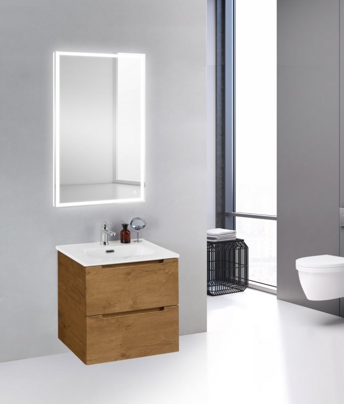 Тумба с раковиной подвесная BelBagno ETNA39-50 Rovere Nature, раковина белая