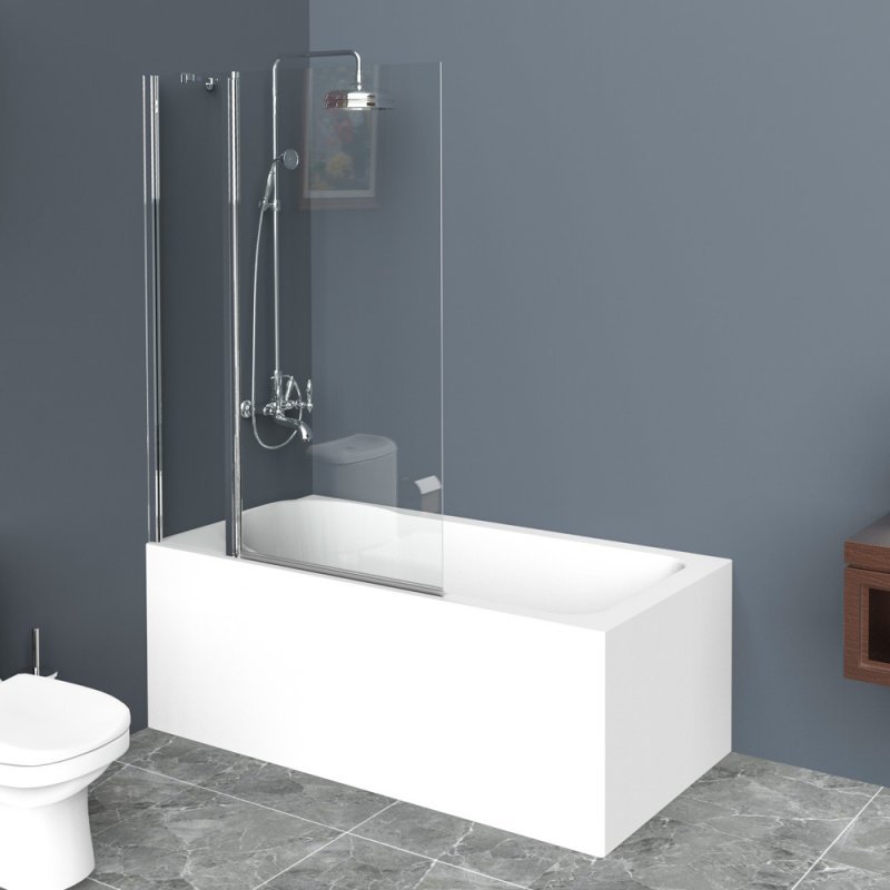 Душевая шторка на ванну BelBagno UNO-V-11-90/150-C-Cr