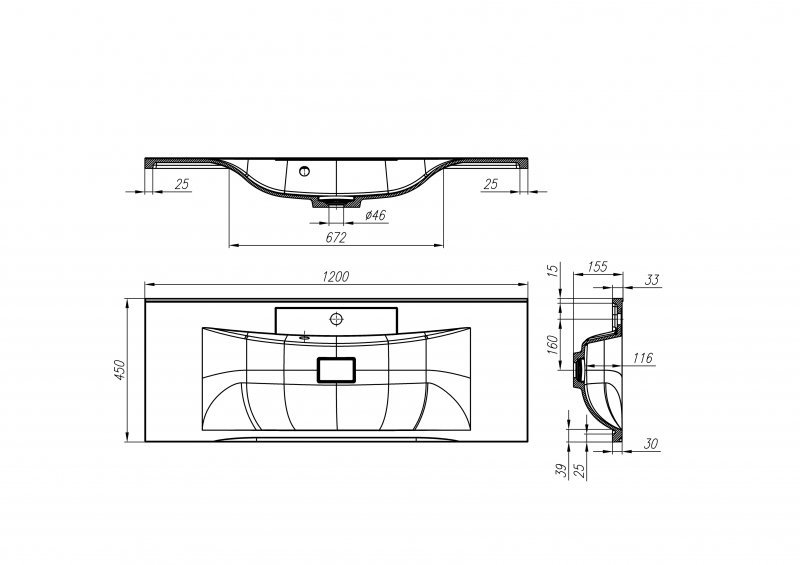 Тумба с раковиной подвесная BelBagno MARINO 120 Nero Lucido, раковина белая