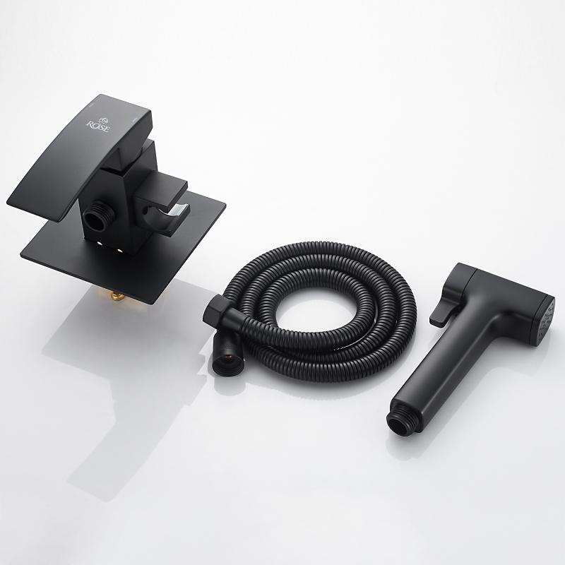 Гигиенический душ со смесителем Rose R1505H-2, черный