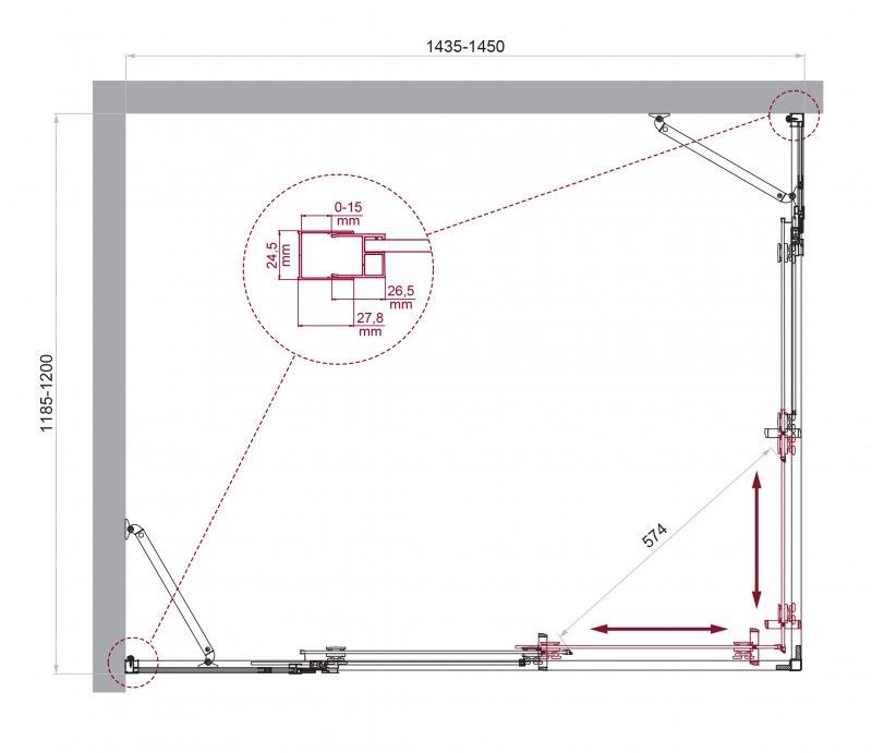 Душевой уголок BELBAGNO LUCE-AH-22