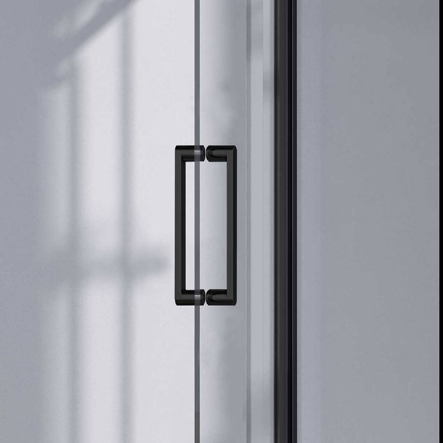 Душевой уголок Como-N VSR-4CN1016CLB, 1600*1000, черный, стекло прозрачное