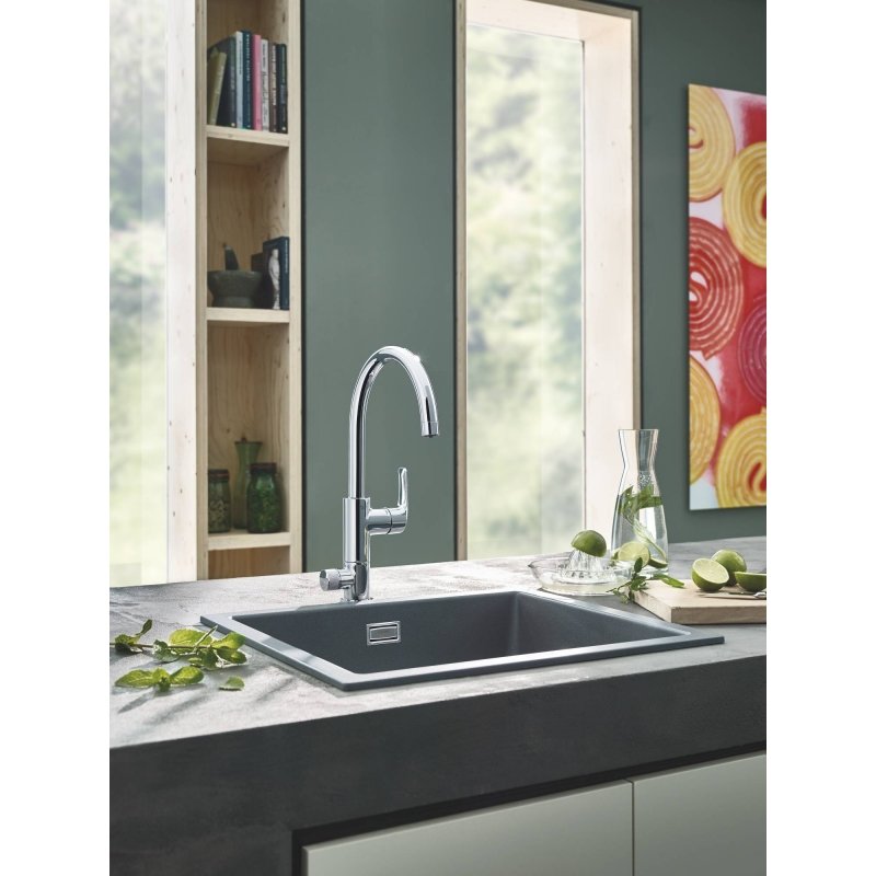 Смеситель для кухни с функцией очистки водопроводной воды Grohe Blue Pure Eurosmart (фильтр в компл.НЕ входит) 31722000 хром