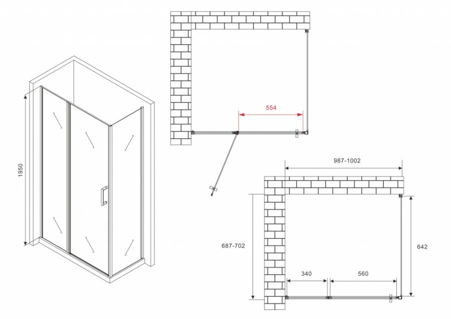 Душевой уголок ABBER Sonnenstrand AG04100BS-S70B