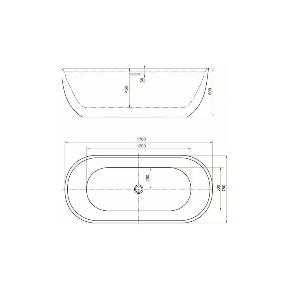 Акриловая ванна Aquanet Delight 170x78 черный матовый