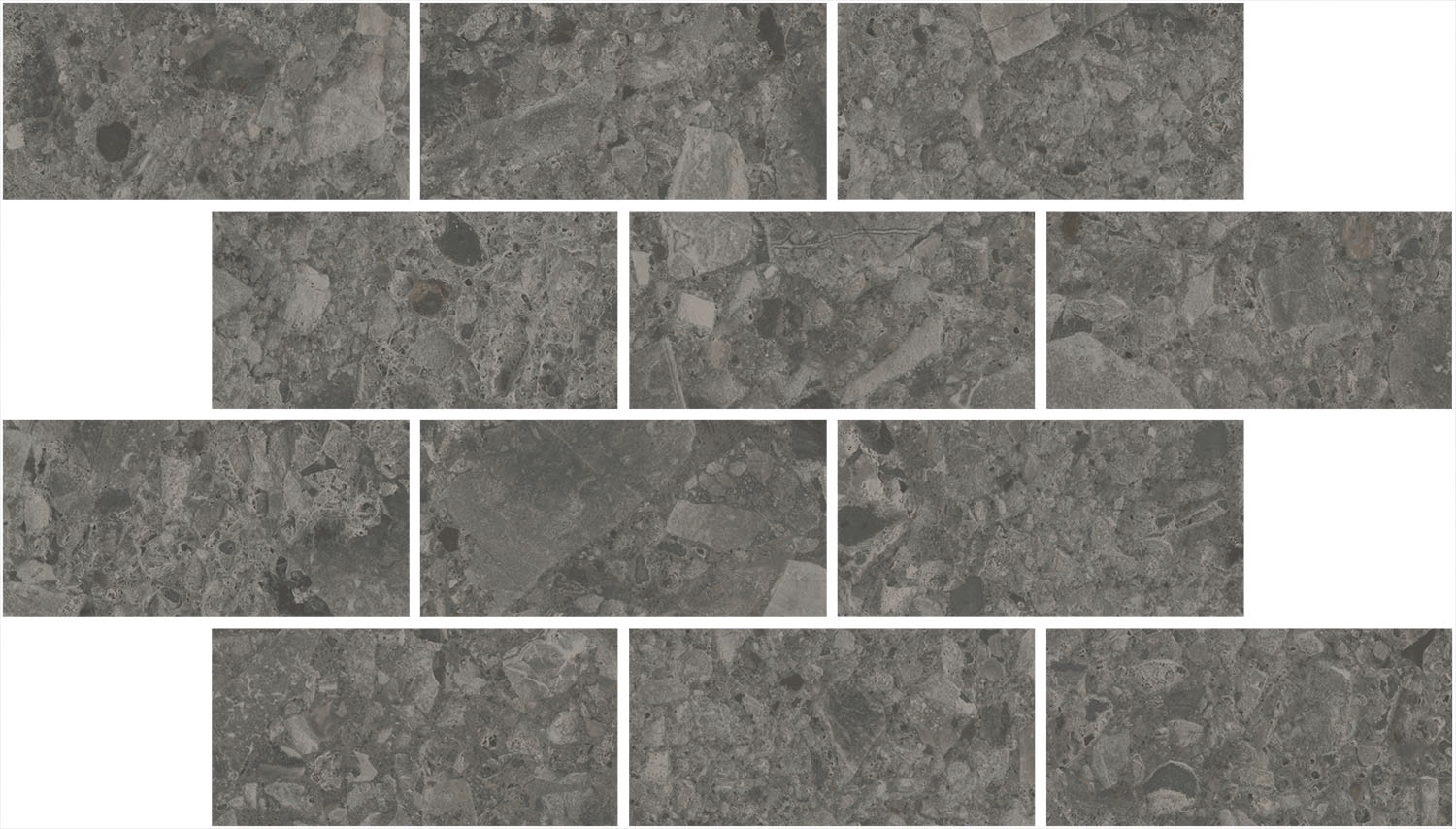 Декор Чеппо ди Гре мозаичный антрацит матовый обрезной 34,6x20x0,9