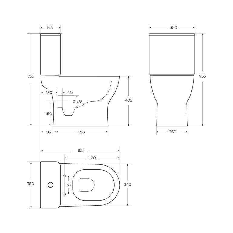 Чаша напольного унитаза BelBagno STEAM BB130CPR