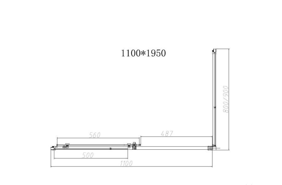 Душевой уголок Slim-N VSR-4SN8011CGB, 1100*800, хром, стекло тонированное