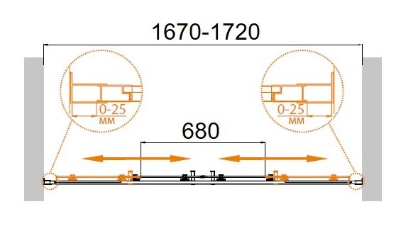 MOLVENO-BF-2-170-C-Cr-IV Душевая дверь