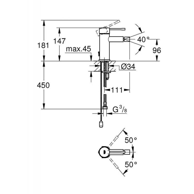 Смеситель для биде Grohe Essence New 32934001 хром