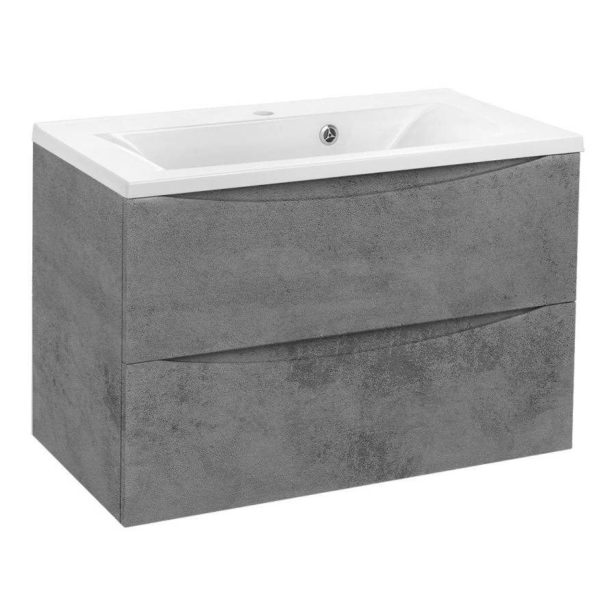 База под раковину Mia 750 подвесная, 2 выкатных ящика soft close, Beton