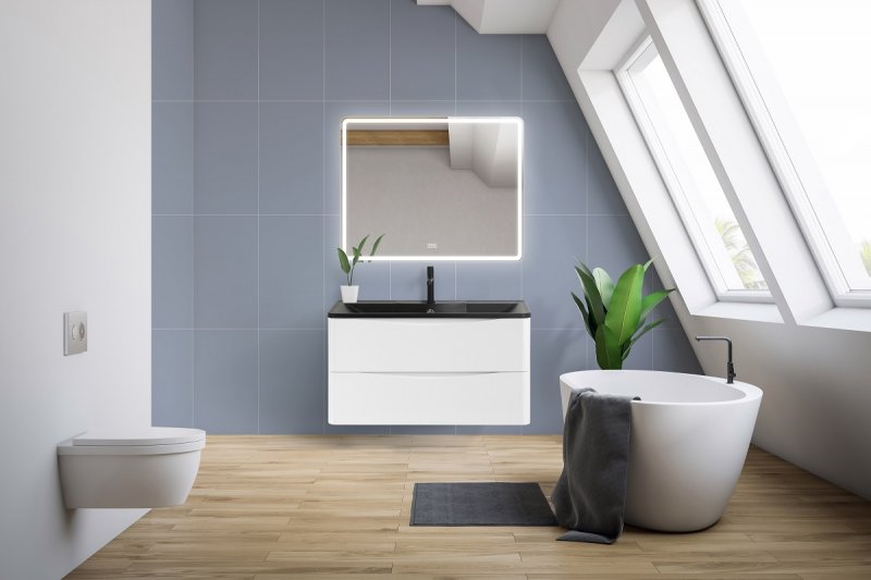 Тумба с раковиной подвесная  BelBagno ACQUA 100 Pino Scania, раковина белая