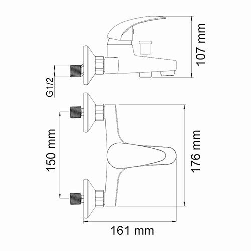 Isen 2601 Смеситель для ванны с коротким изливом Wasserkraft