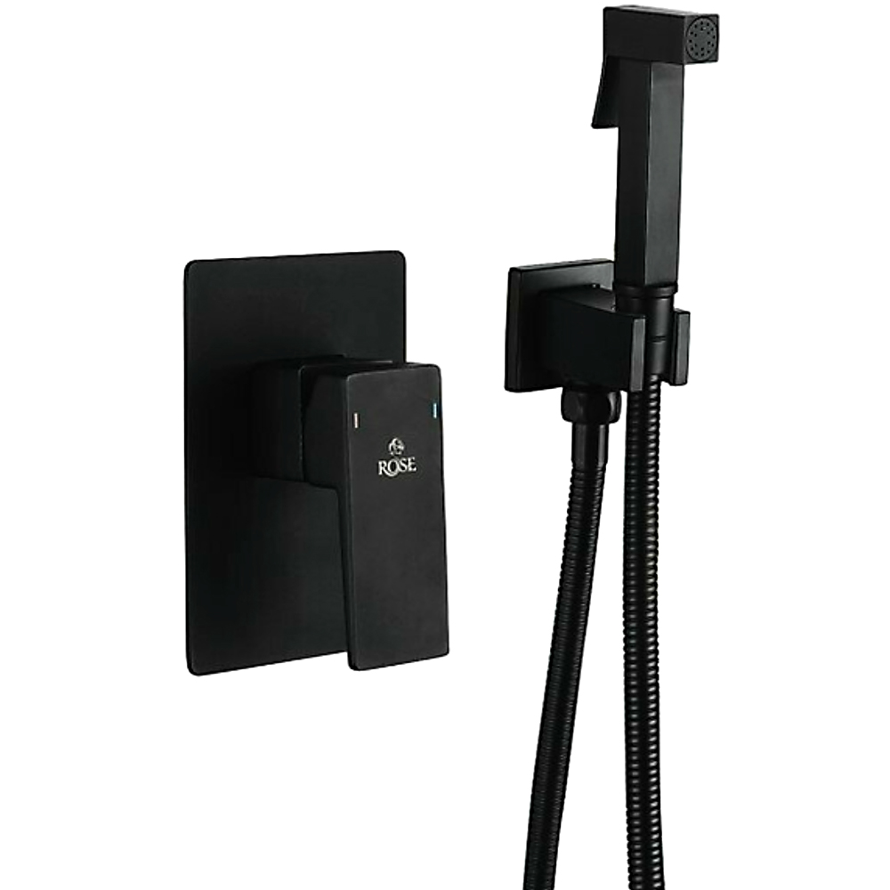 Гигиенический душ со смесителем Rose R2805H, черный