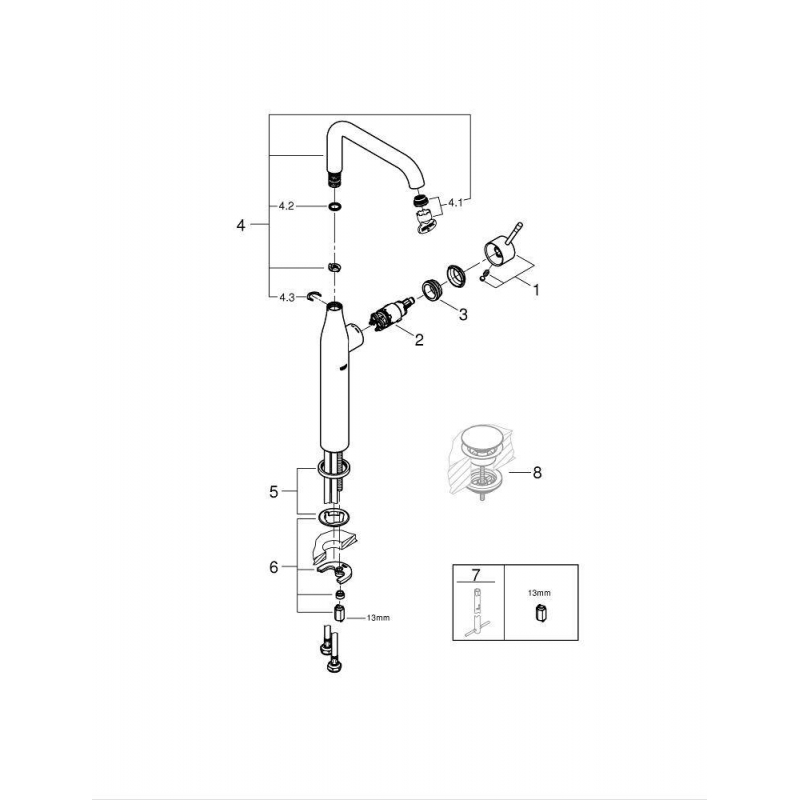 Смеситель для раковины Grohe Essence New 32901001 хром