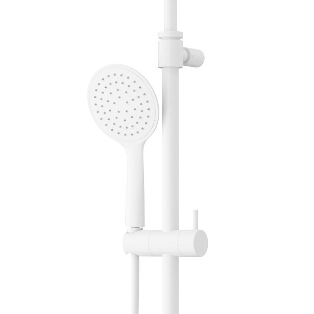 LEAF-CVDA-30-L-01 Душевая стойка телескопическая, с изливом с верхним и ручным душем, верхний душ диаметр 230 мм АБС пластик, исполнение Хром