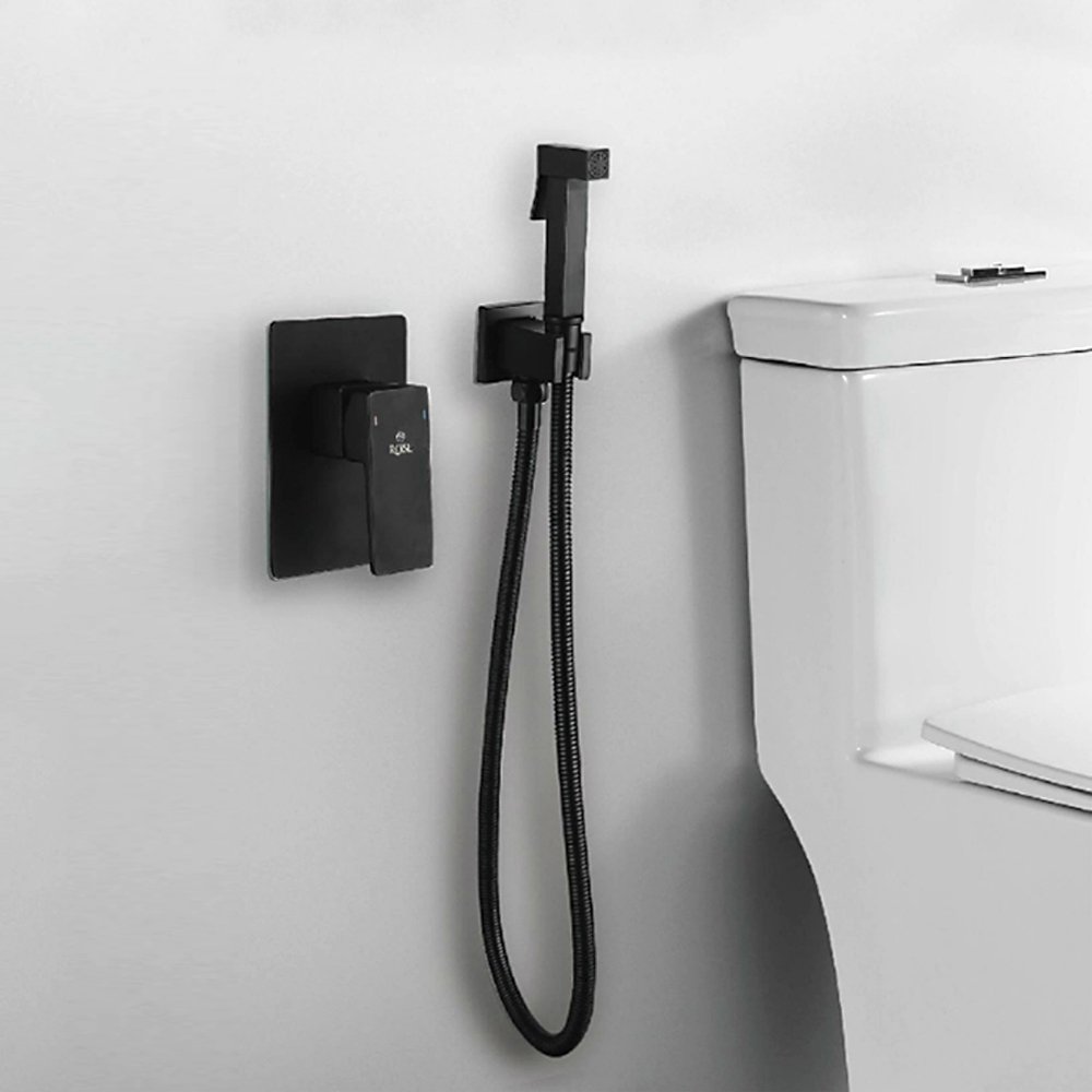 Гигиенический душ со смесителем Rose R2805H, черный