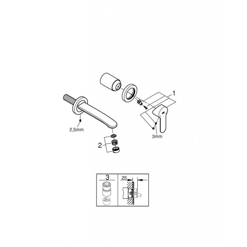 Смеситель для раковины Grohe Eurostyle Cosmopolitan 19571002 хром