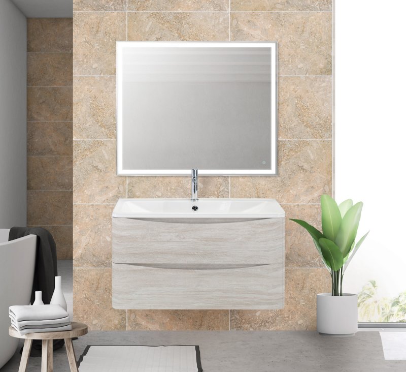 Тумба с раковиной подвесная  BelBagno ACQUA 100 Pino Scania, раковина белая