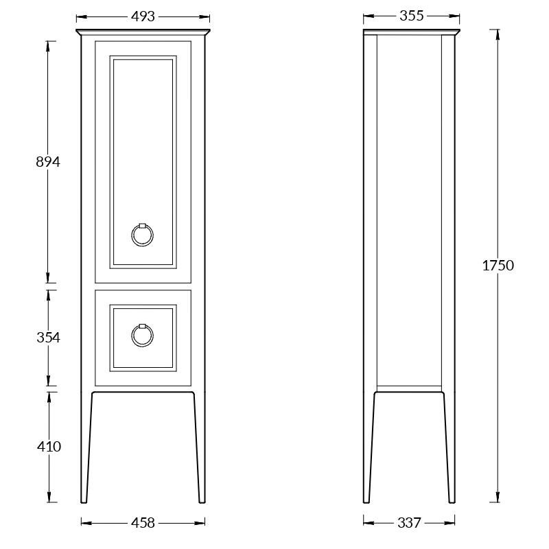 Пенал PLAZA Classic NEO напольный 175, белый матовый PL.CN.175\WHT.M