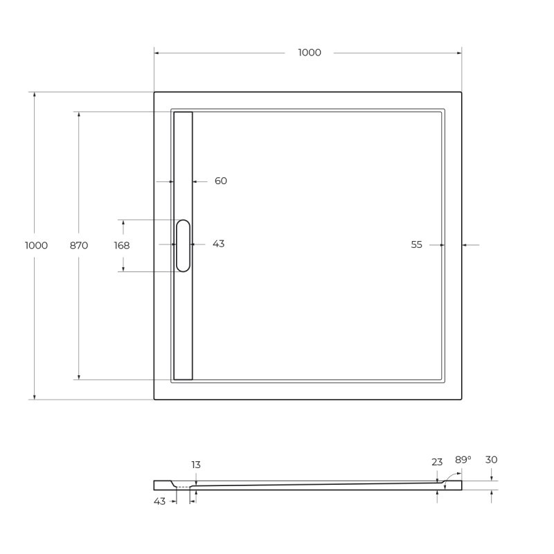 Поддон из искусственного мрамора CEZARES TRAY-AS-A-80-30-W