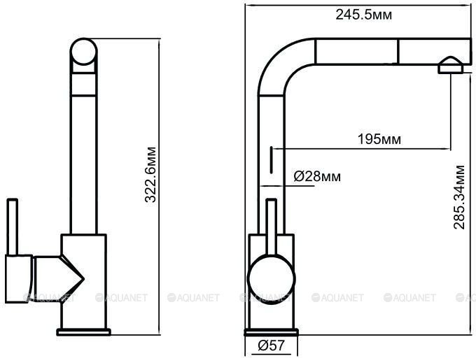 Смеситель для кухни Aquanet FF6236