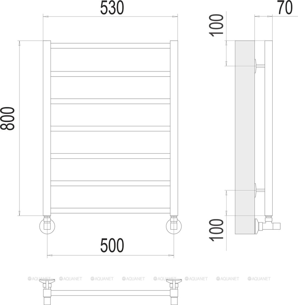 Полотенцесушитель Terminus Контур П7 500х800