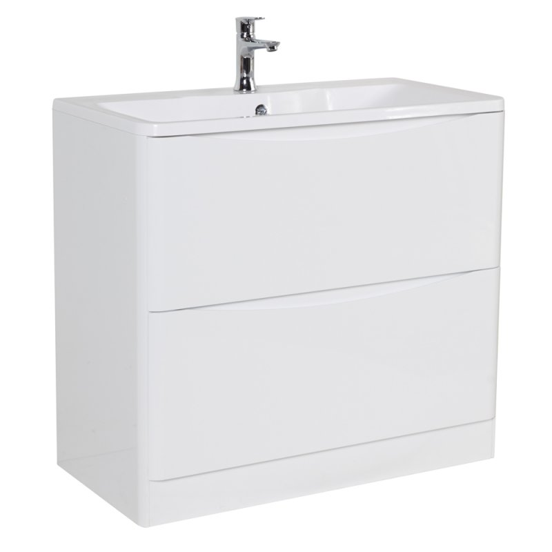 Тумба с раковиной напольная BelBagno ACQUA 100 Bianco Lucido, раковина белая