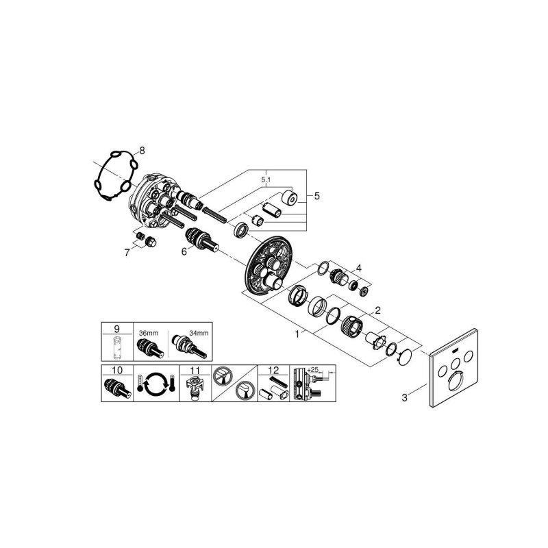 Термостат для душа Grohe Grohtherm SmartControl 29126000 хром