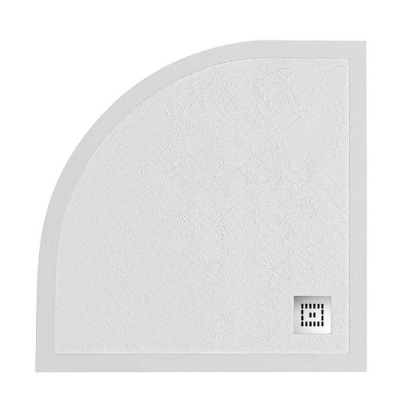 TRAY-MR-UNO-R-80-550-35-W-CR Поддон из искусственного мрамора в комплекте с сифоном с декоративной накладкой (хром)