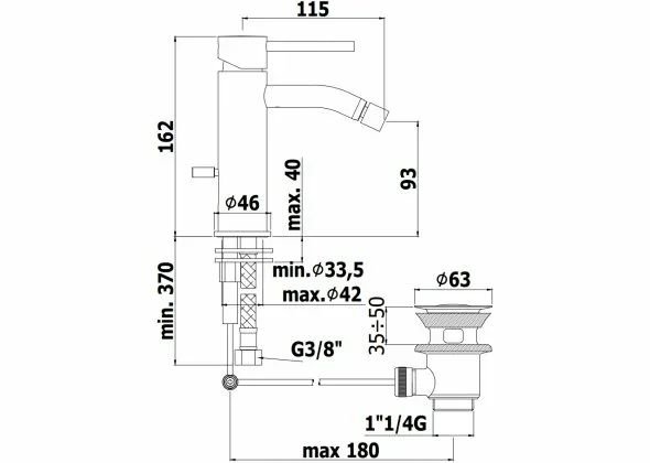 Смеситель для биде Paffoni Light LIG135NO