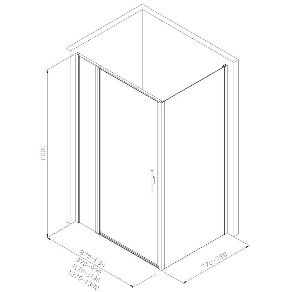 Душевой уголок Allen Brau Priority 140x80 3.31036.BBA + 3.31042.BBA черный браш