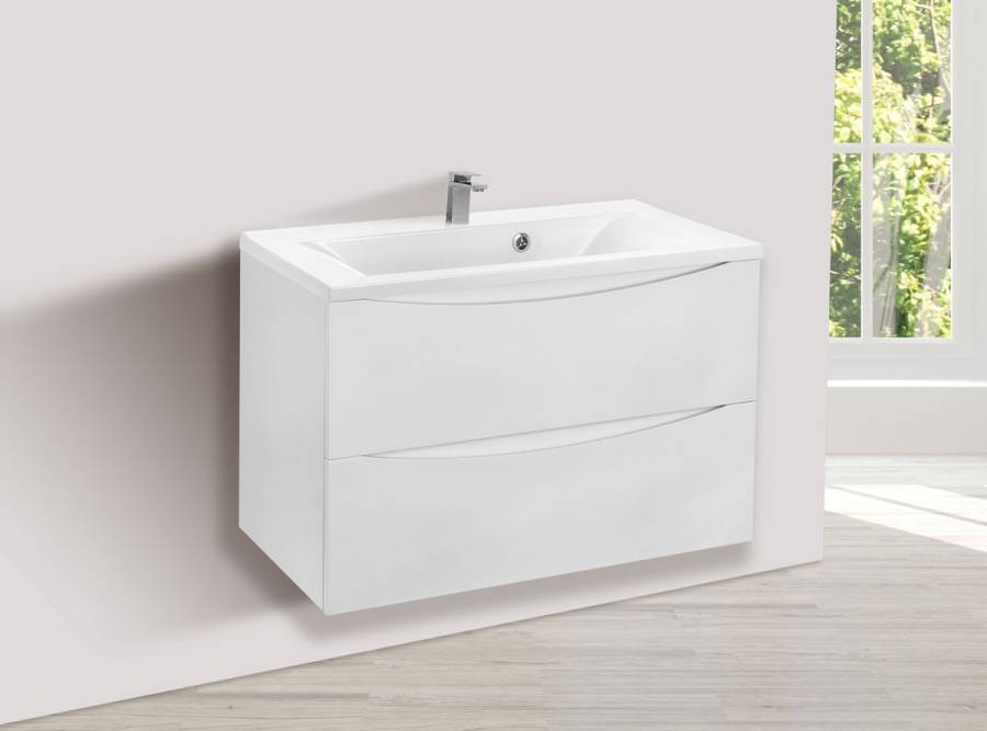База под раковину Mia 800 подвесная, 2 выкатных ящика soft close, G.White
