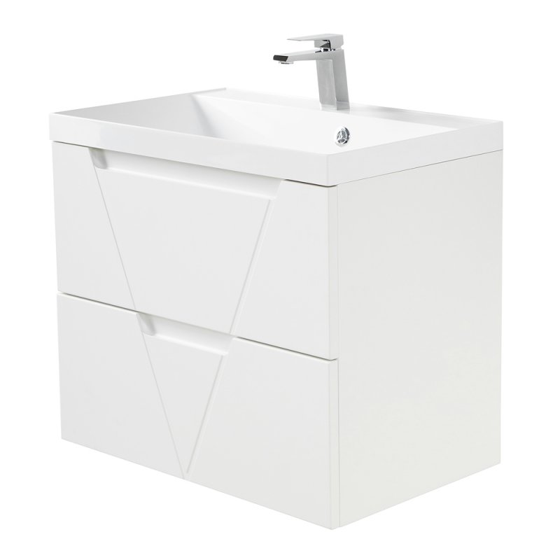 Тумба с раковиной подвесная BelBagno VITTORIA 70 Grigio Opaco, раковина белая