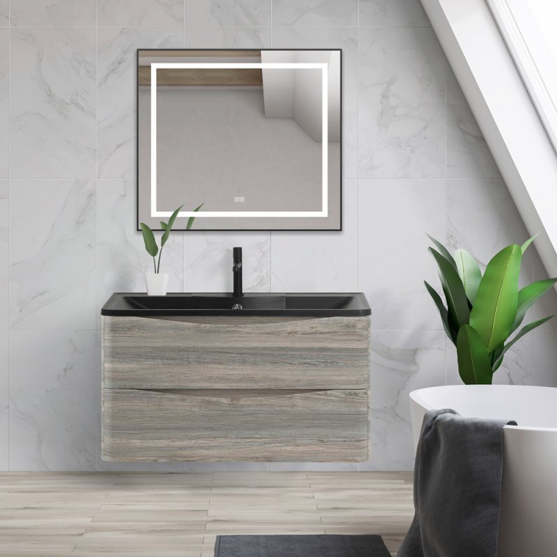 Тумба с раковиной подвесная  BelBagno ACQUA 100 Pino Scania, раковина белая