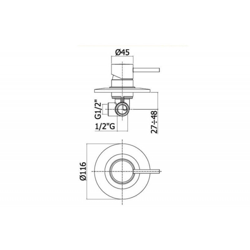 Смесители для душа Paffoni Light LIG011HGSP (с внутренней частью)