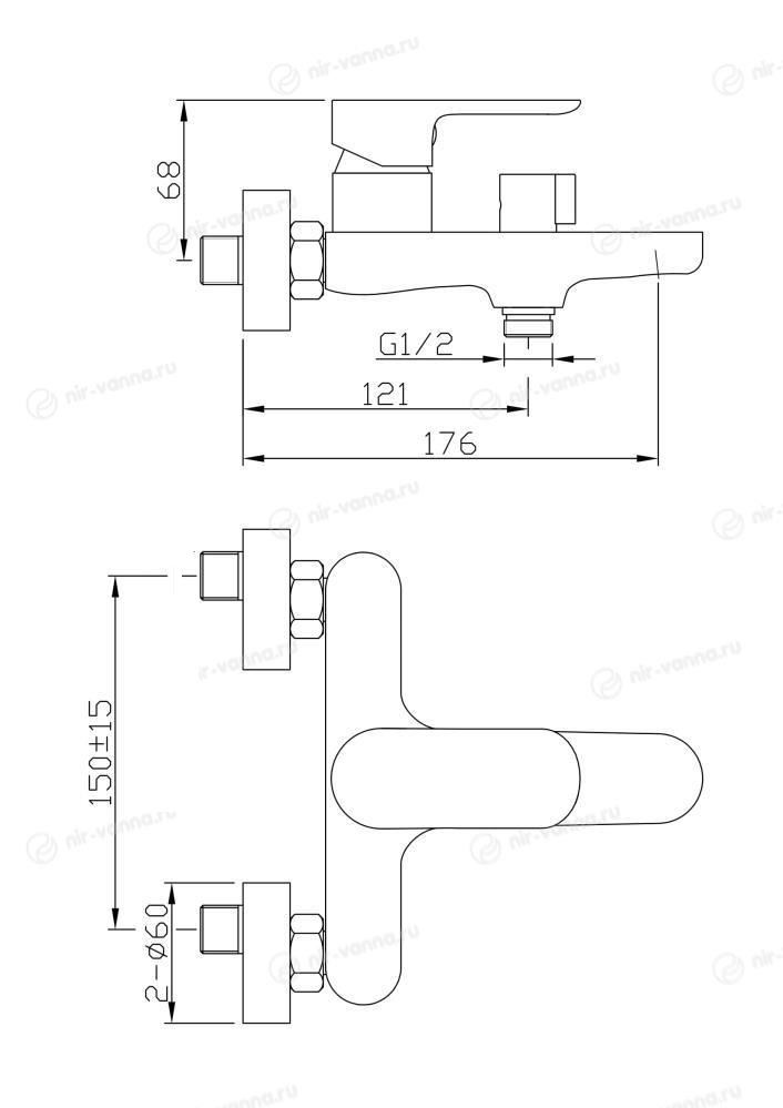 Смеситель для ванны/душа Agger Gorgeous A0210044