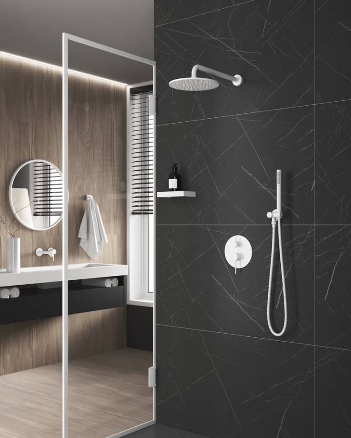 Душевая система Timo Saona SX-2369/16SM скрытого монтажа, белый матовый