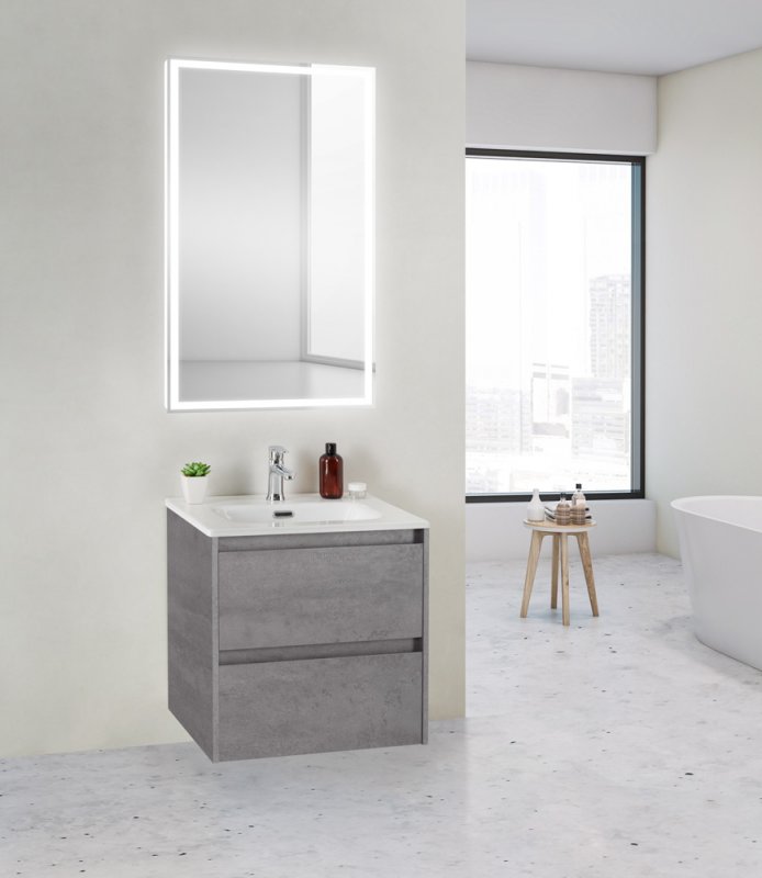 Тумба с раковиной подвесная BelBagno KRAFT 39-50 Rovere Tabacco, раковина белая