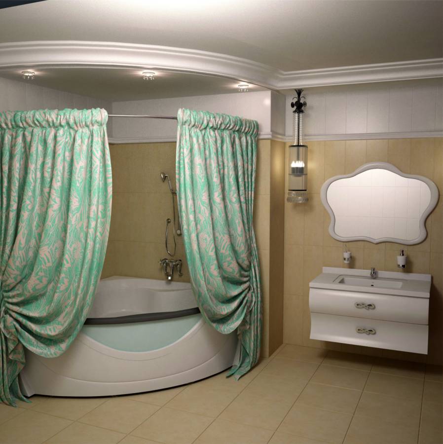 Штора текстильная бирюзовая, 240х270 см