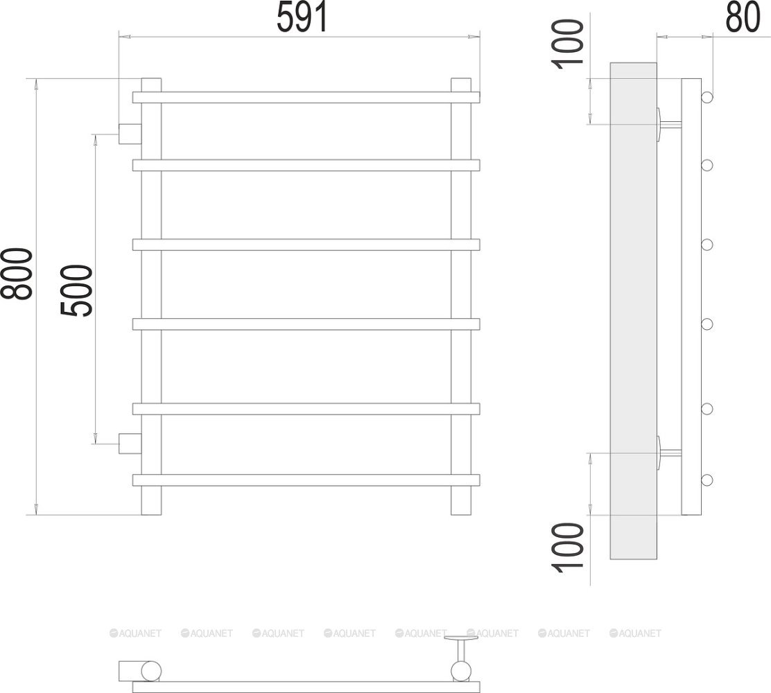 Полотенцесушитель Terminus Квинта П6 500х800 бп500