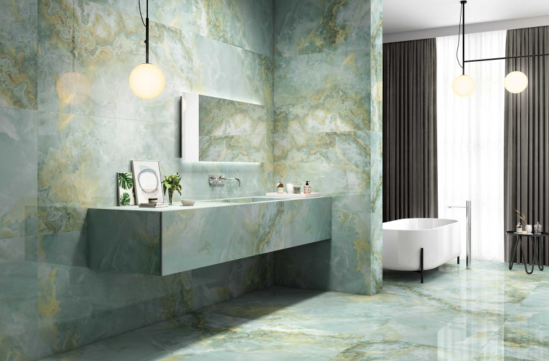 Duna/Colortile - Onyx Verde - Керамогранит - Verde  полированный- 120х60 см