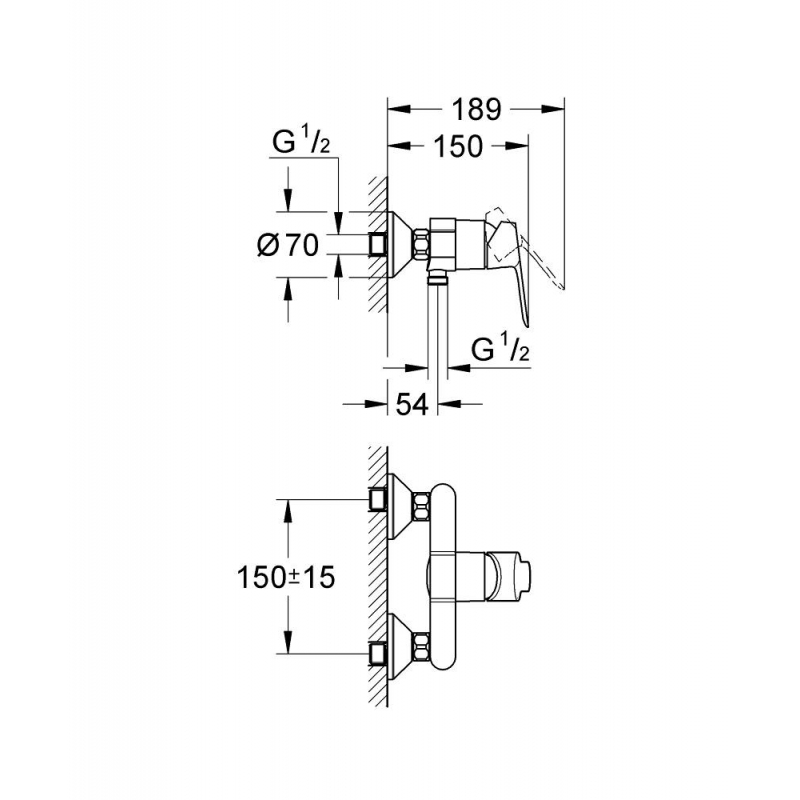 Смеситель для душа Grohe BauEdge 23333000 хром
