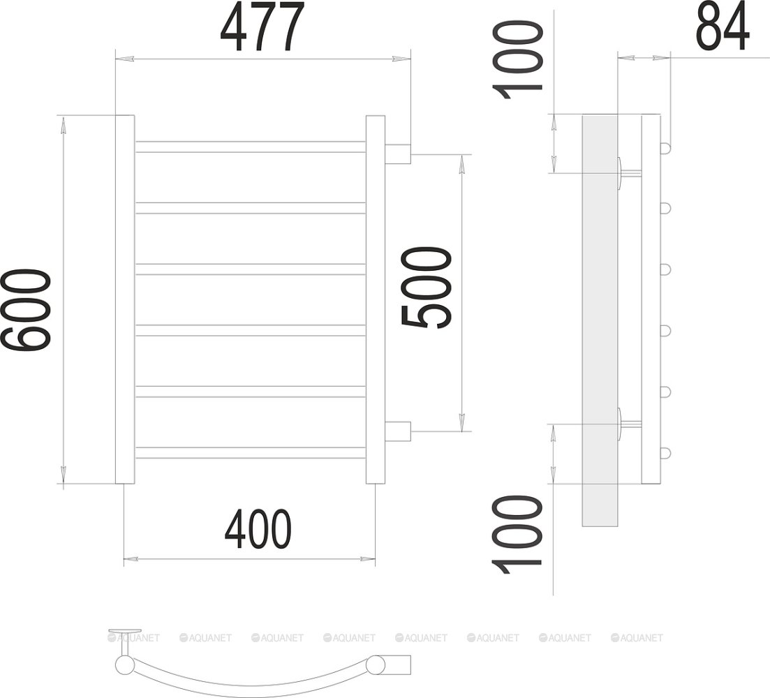 Полотенцесушитель Terminus Классик П6 400х600 бп500