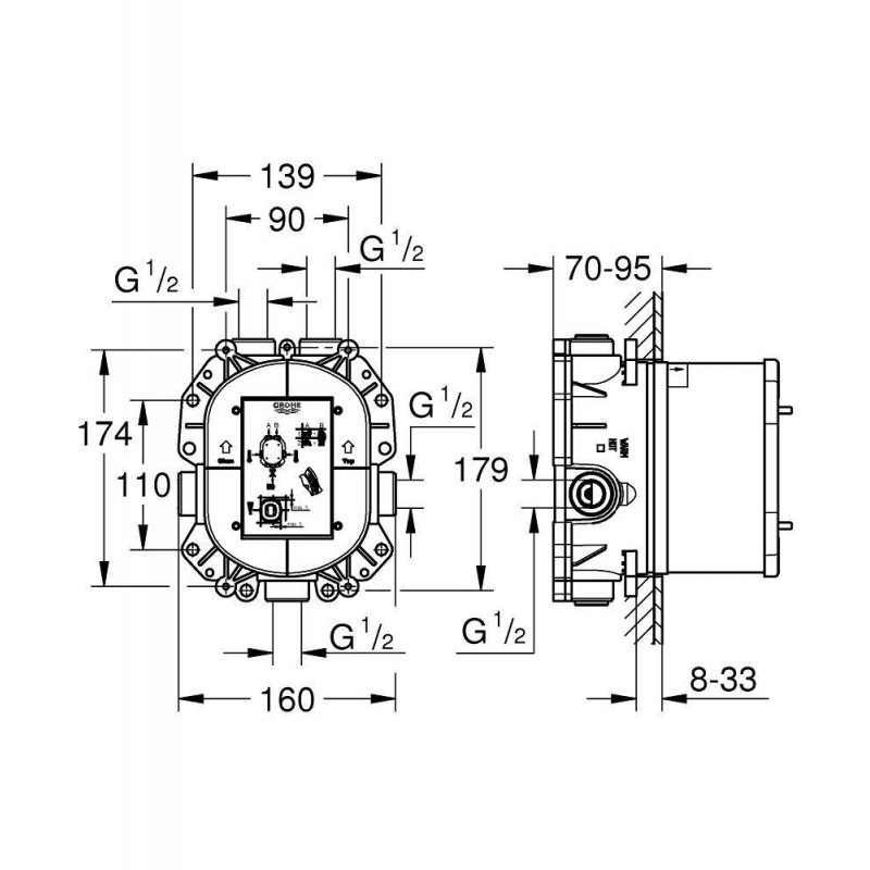 Встроенный термостат, GROHE Rapido T, (35500000)