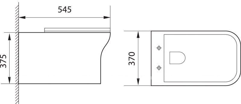Унитаз подвесной Aquanet Rimless Cube-W CL-12248D